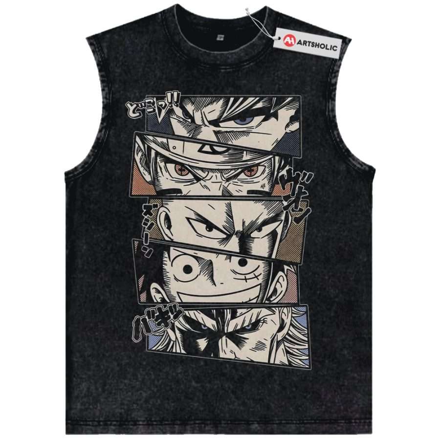 Alternative view of Son Goku Tank Top, Naruto Tank Top, Luffy Tank Top, Saitama Tank Top, All Might Tank Top, Anime Tank Top, Vintage Tank Top