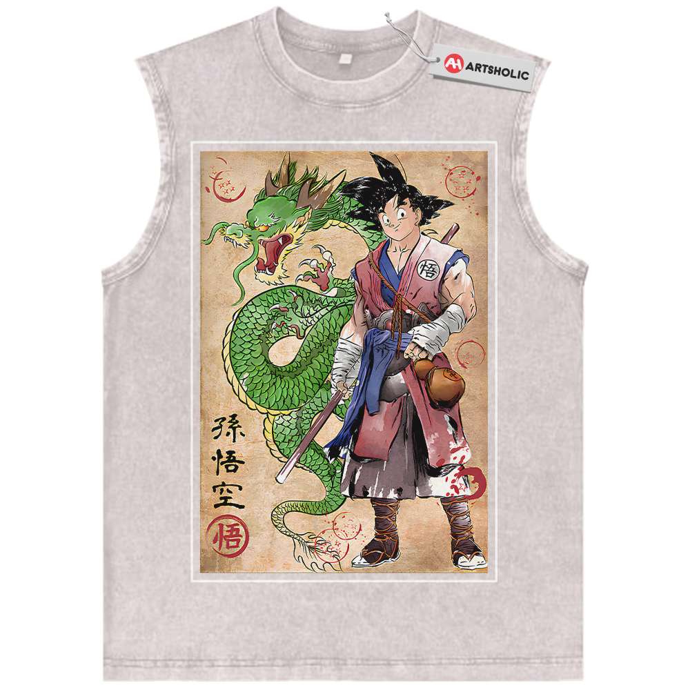 Alternative view of Son Goku Tank Top, Shenron Tank Top, Dragon Ball Z Tank Top, DBZ Tank Top, Anime Tank Top, Vintage Tank Top