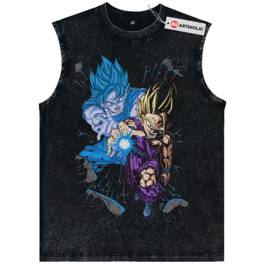 Alternative view of Son Goku Tank Top, Son Gohan Tank Top, Dragon Ball Tank Top, DBZ Tank Top, Anime Tank Top, Vintage Tank Top