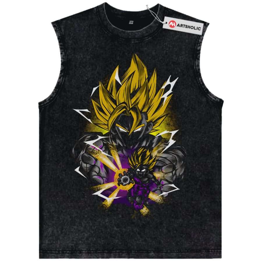 Alternative view of Son Goku Tank Top, Son Gohan Tank Top, Dragon Ball Z Tank Top, DBZ Tank Top, Anime Tank Top, Vintage Tank Top