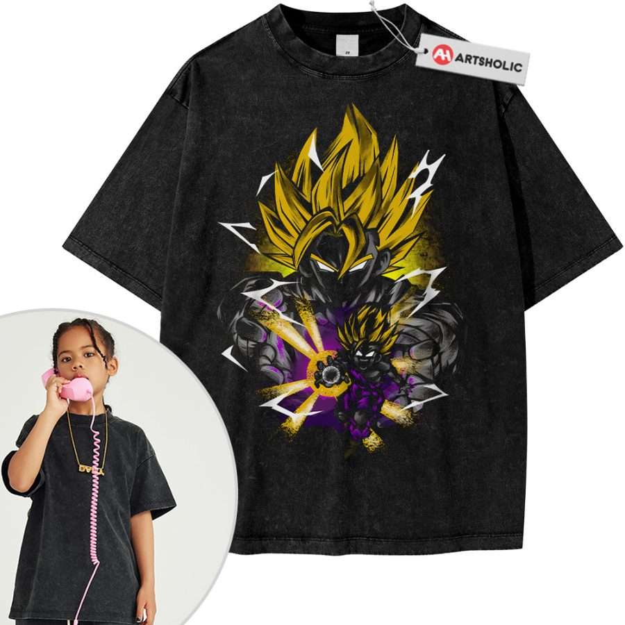 Alternative view of Son Goku Tee For Kids, Son Gohan Tee For Kids, Dragon Ball Z Tee For Kids, DBZ Tee For Kids, Anime Tee For Kids, Vintage Tee For Kids