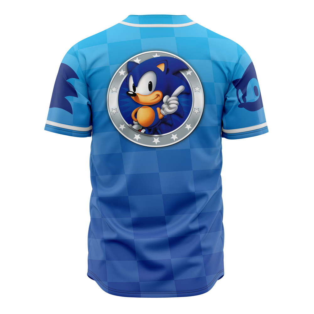 Alternative view of Sonic the Hedgehog Custom Baseball Jersey - Otaku Hall