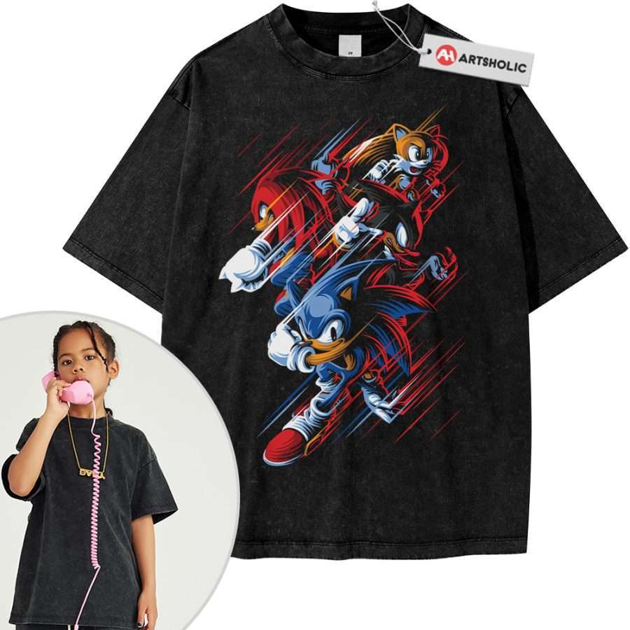 Alternative view of Sonic the Hedgehog Shirt For Kids, Animated Shirt For Kids, Vintage Tee For Kids