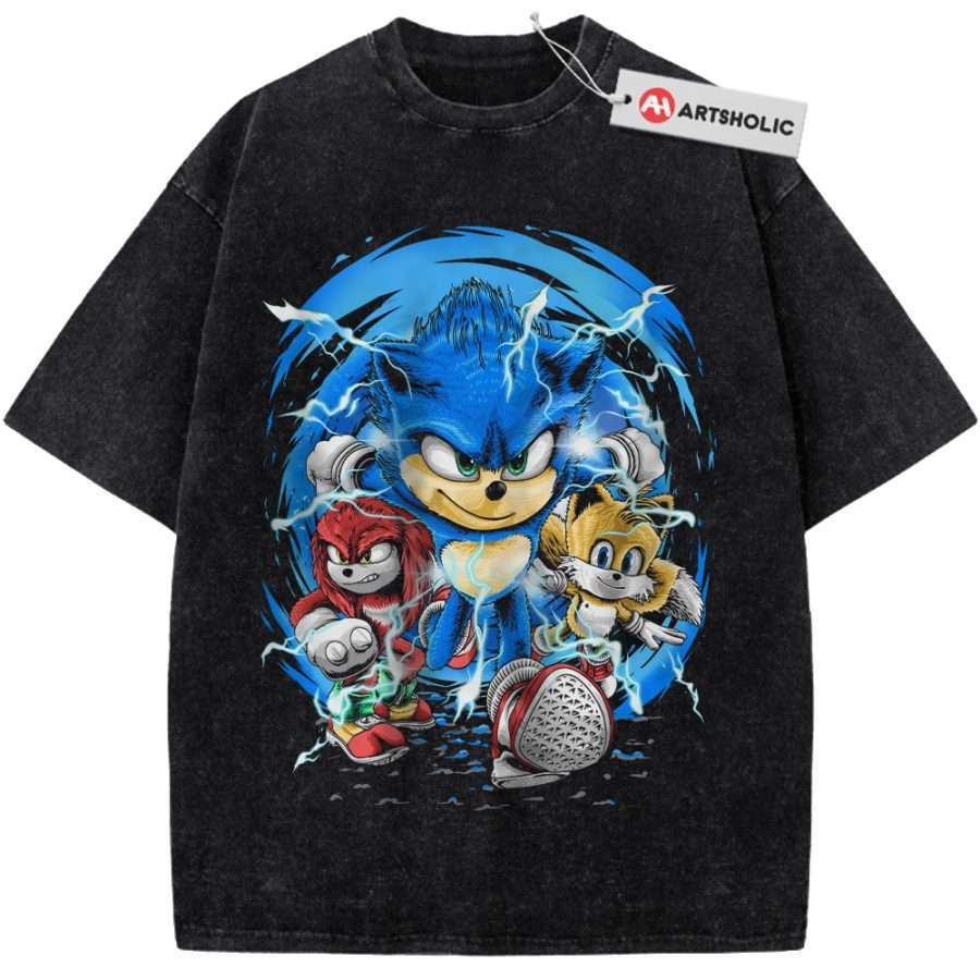 Alternative view of Sonic the Hedgehog Shirt, Game Shirt, Vintage T-Shirt