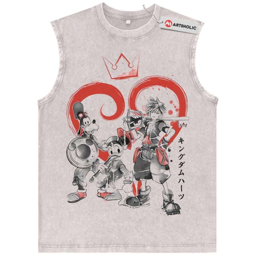 Alternative view of Sora Tank Top, Goofy Tank Top, Donald Duck Tank Top, Kingdom Hearts Tank Top, Game Tank Top, Vintage Tank Top