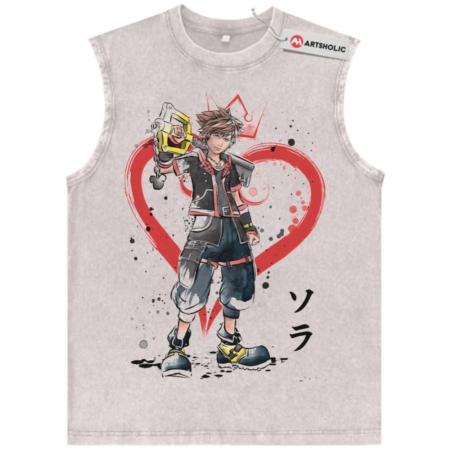 Alternative view of Sora Tank Top, Kingdom Hearts Tank Top, Game Tank Top, Vintage Tank Top