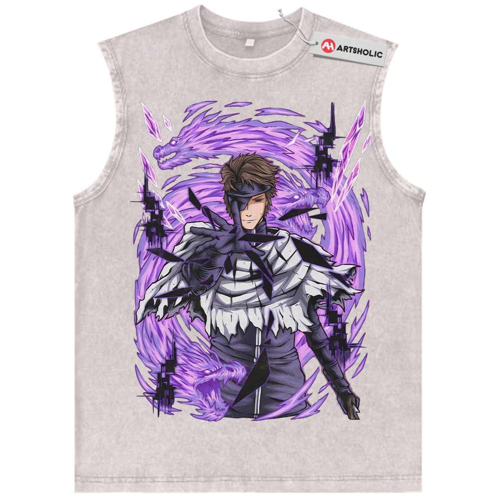 Alternative view of Sosuke Aizen Tank Top, Bleach Tank Top, Anime Tank Top, Vintage Tank Top