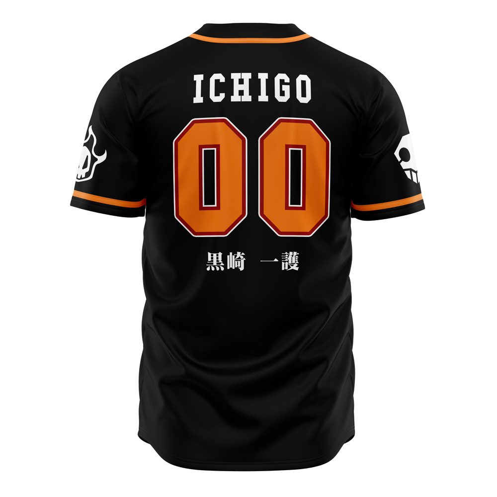 Alternative view of Soul Reaper Ichigo Bleach Custom Baseball Jersey - Otaku Hall
