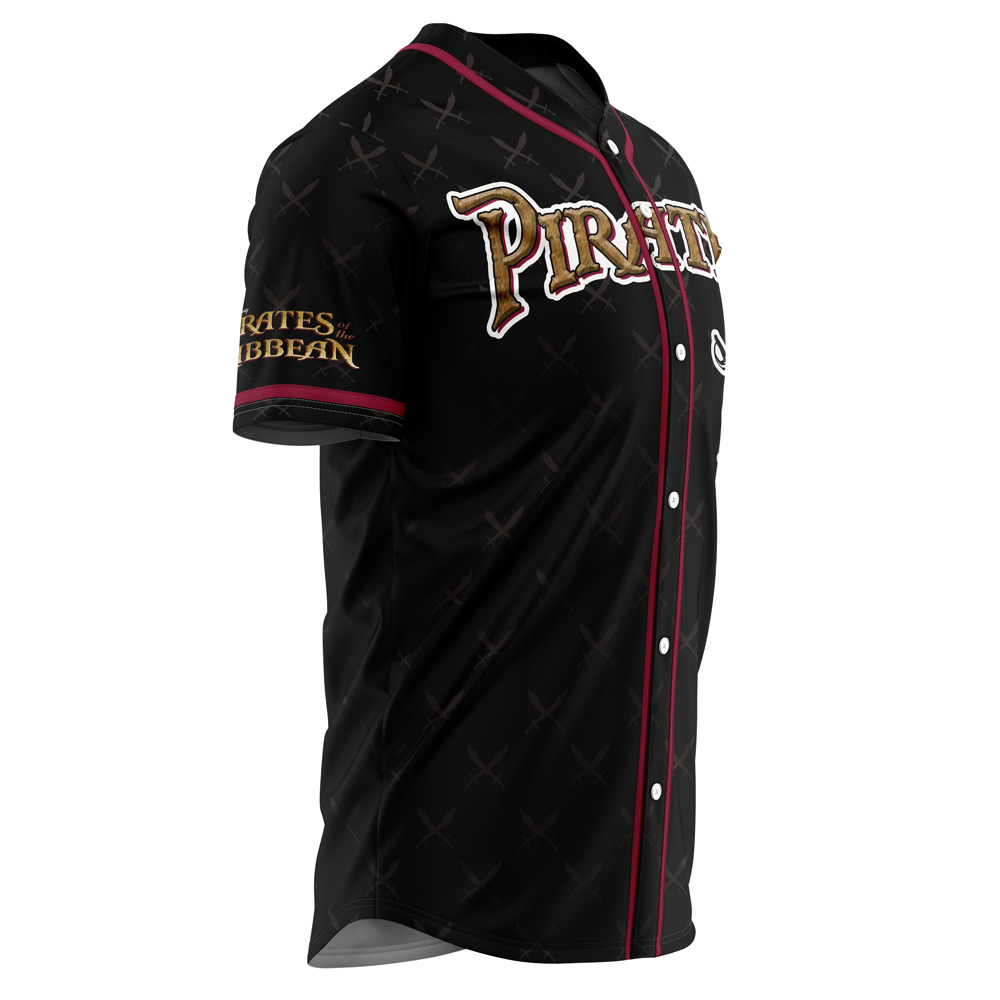 Alternative view of Sparrow Pirates of the Caribbean V2 Disney Custom Baseball Jersey - Otaku Hall