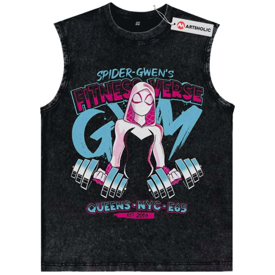Alternative view of Spider-Gwen Tank Top, Spider-Man Tank Top, Marvel Comics Tank Top, Vintage Tank Top