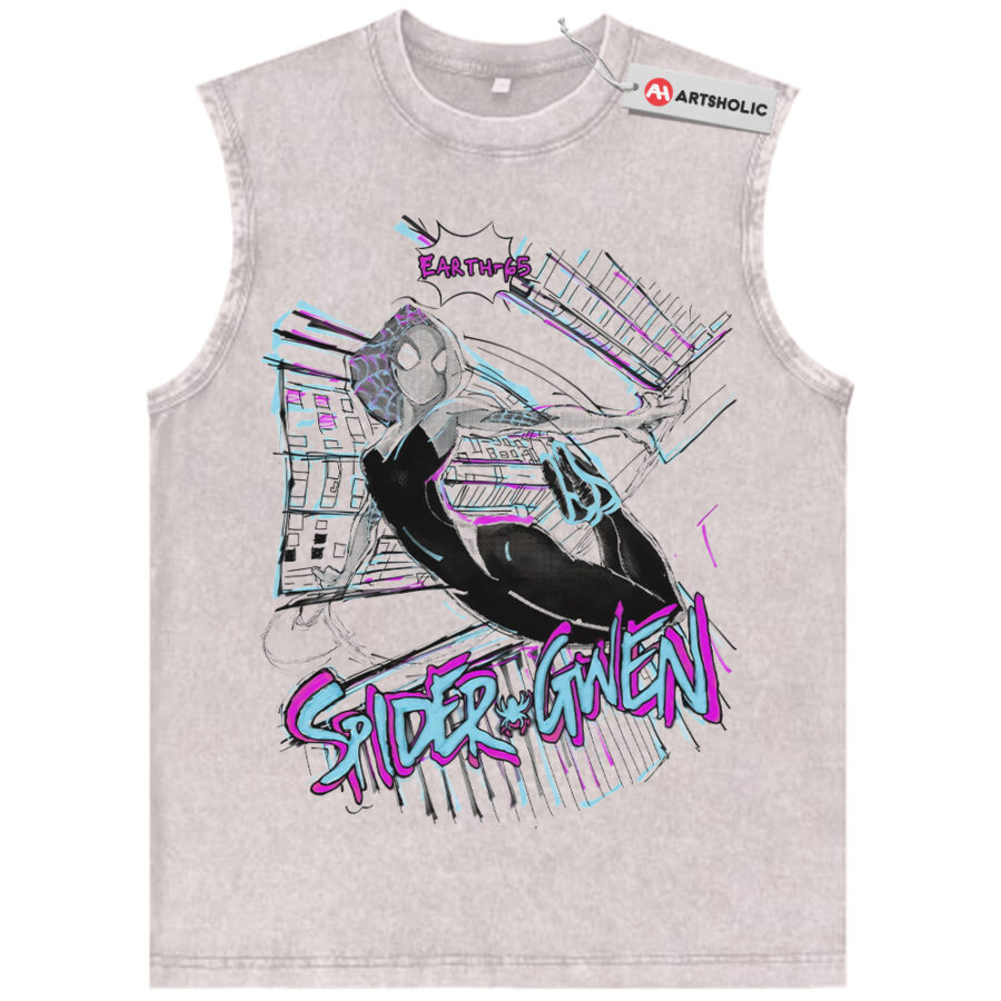 Alternative view of Spider-Gwen Tank Top, Spider Woman Tank Top, Marvel Comics Tank Top, Vintage Tank Top