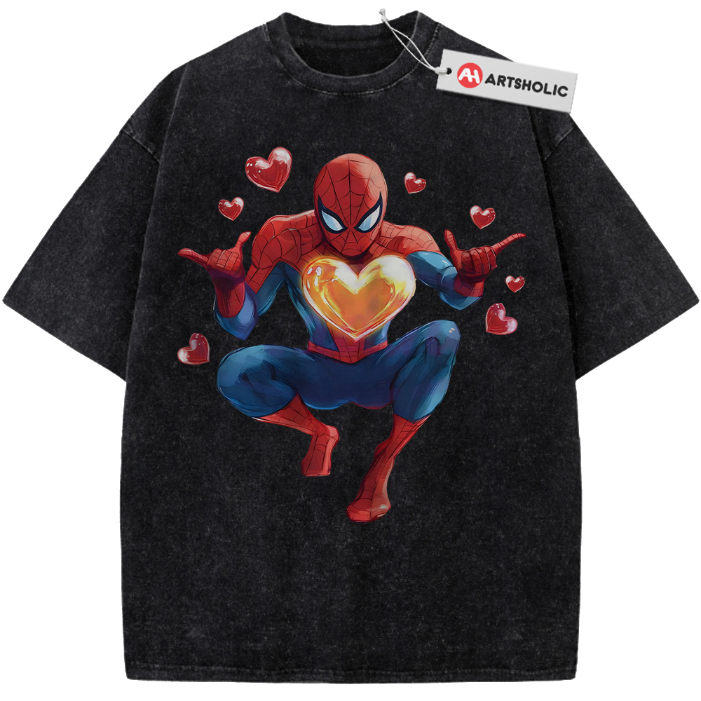 Alternative view of Spider-Man Shirt, Marvel Comics Shirt, Valentine's Day Shirt, Vintage T-Shirt