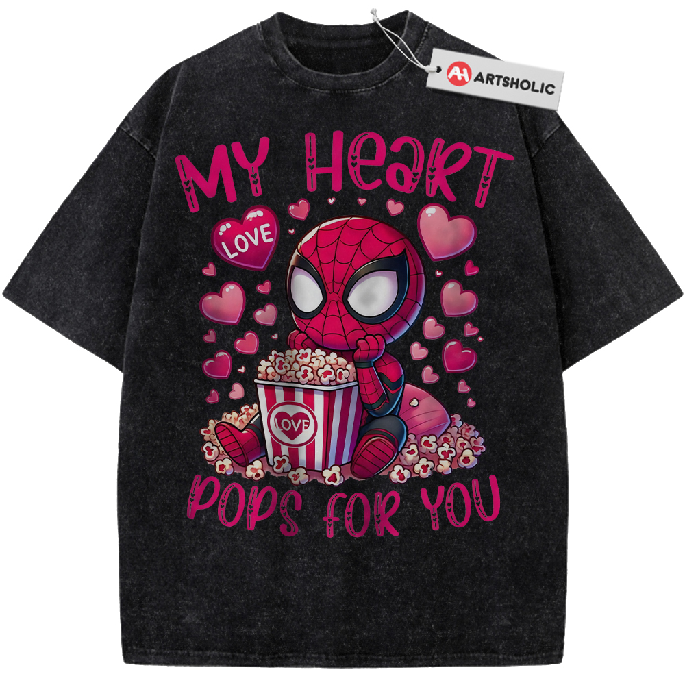 Alternative view of Spider-Man Shirt, Marvel Comics Shirt, Valentine's Day Shirt, Vintage T-Shirt