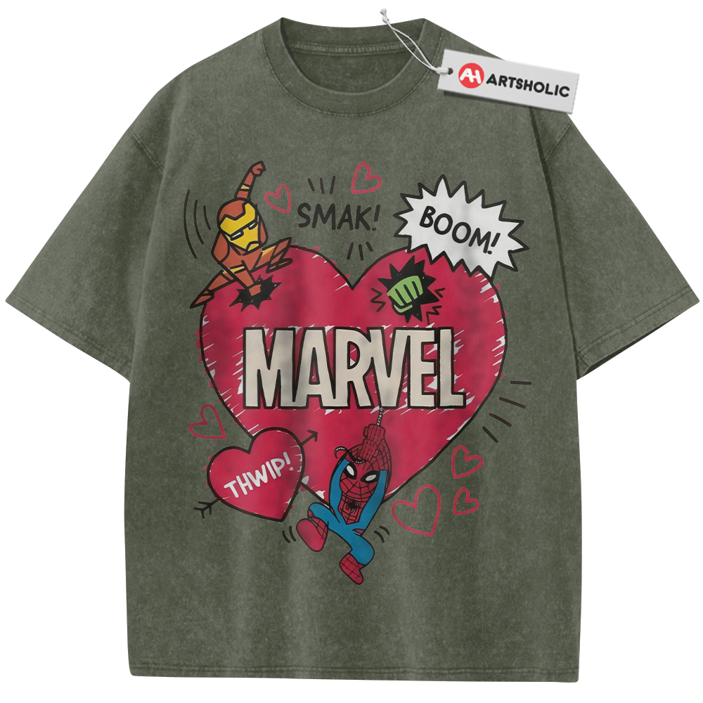 Alternative view of Spider-Man Shirt, Marvel Comics Shirt, Valentine's Day Shirt, Vintage T-Shirt