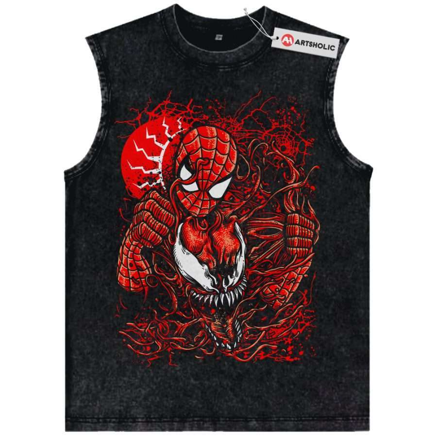 Alternative view of Spider-Man vs Carnage Tank Top, Marvel Comics Tank Top, Vintage Tank Top