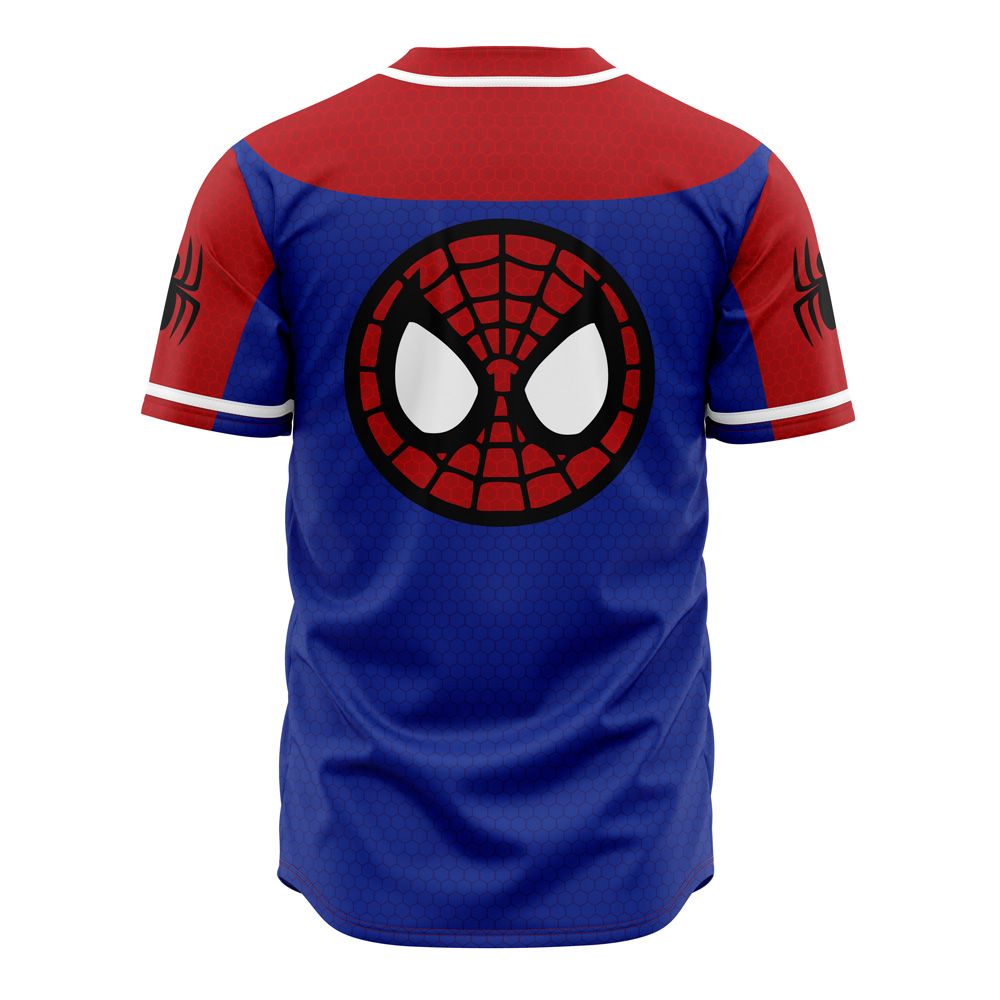 Alternative view of Spiderman Marvel Custom Baseball Jersey - Otaku Hall