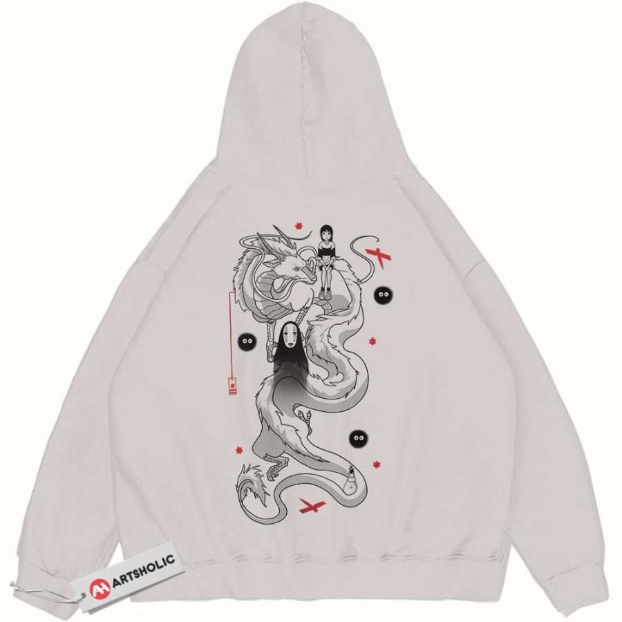 Alternative view of Spirited Away Hoodie, Studio Ghibli Hoodie, Anime Hoodie, Vintage Hoodie