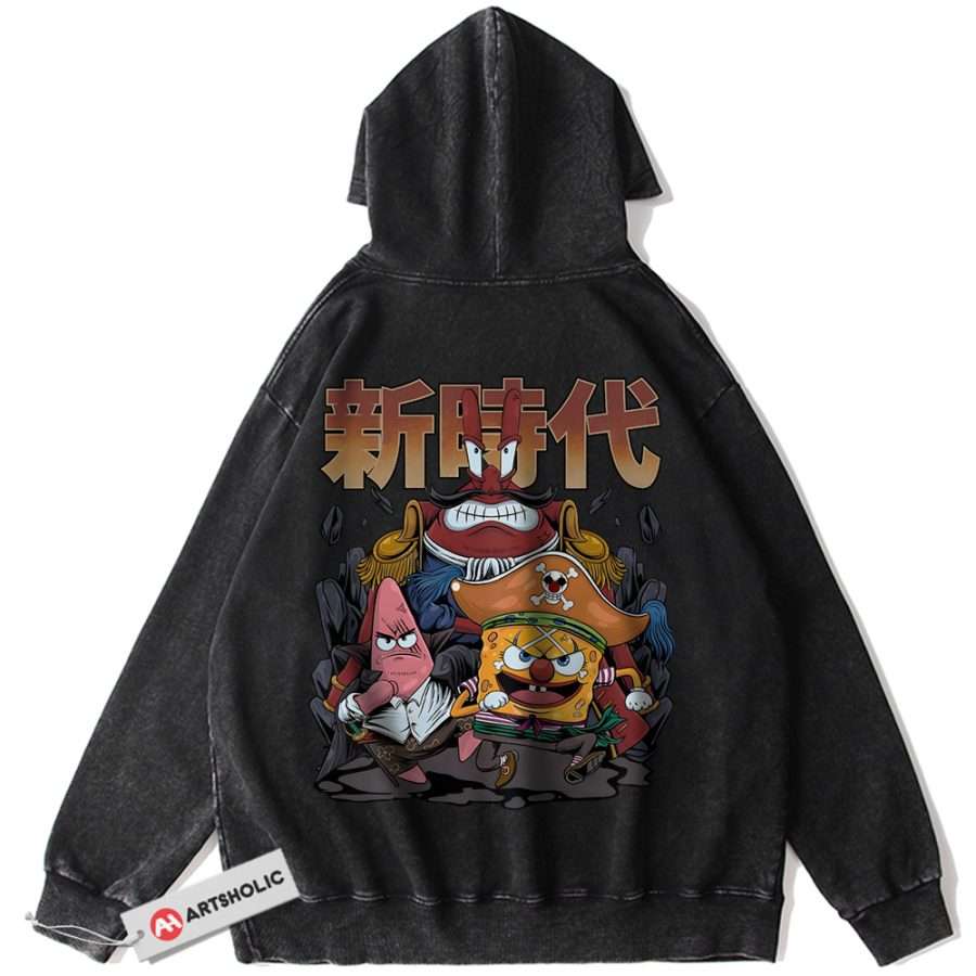 Alternative view of SpongeBob SquarePants Hoodie, Animated Hoodie, Vintage Hoodie