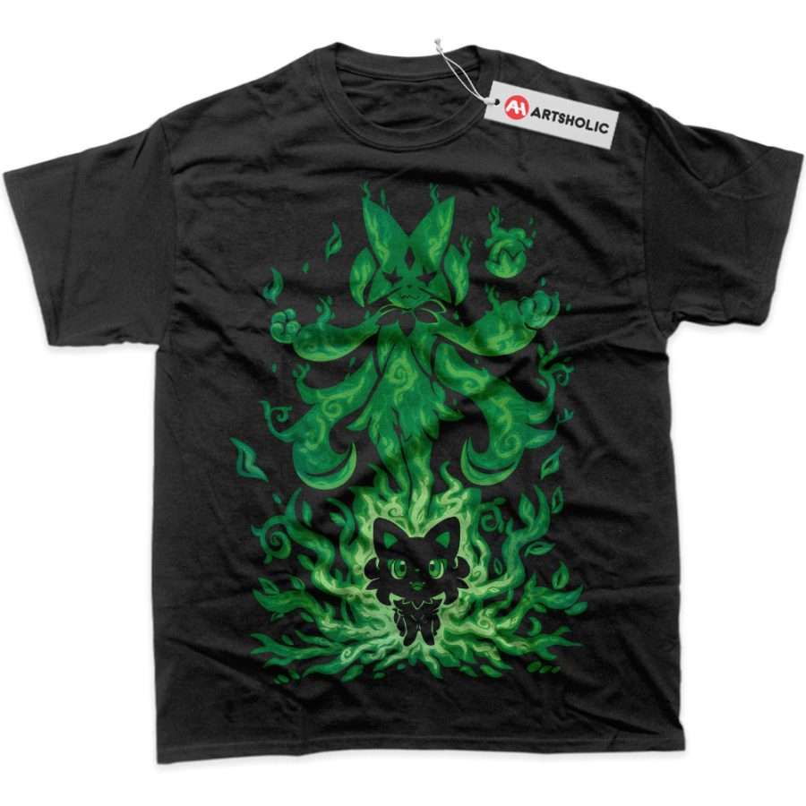 Alternative view of Sprigatito vs Meowscarada Shirt, Pokemon Shirt, Anime Shirt, Graphic Tee
