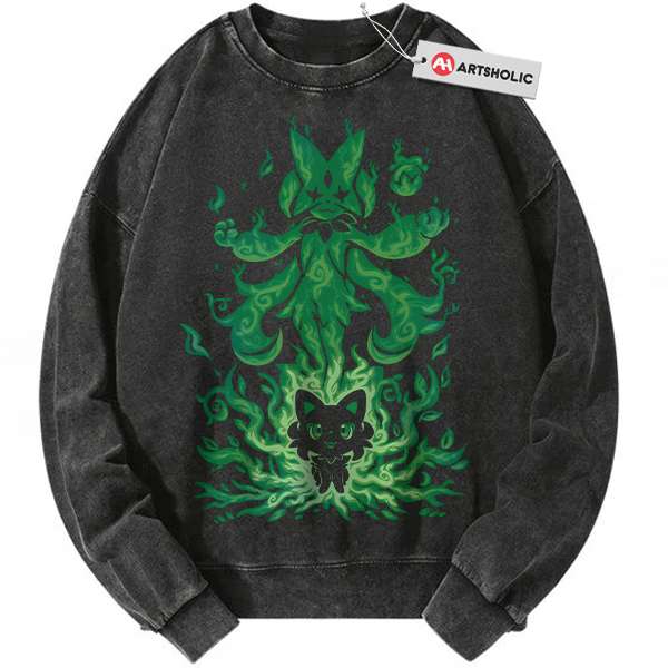 Sprigatito vs Meowscarada Sweatshirt, Pokemon Sweatshirt, Anime Sweatshirt, Vintage Sweatshirt