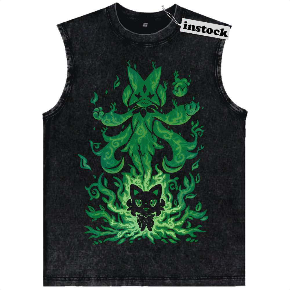 Sprigatito vs Meowscarada Tank Top, Pokemon Tank Top, Anime Tank Top, Vintage Tank Top