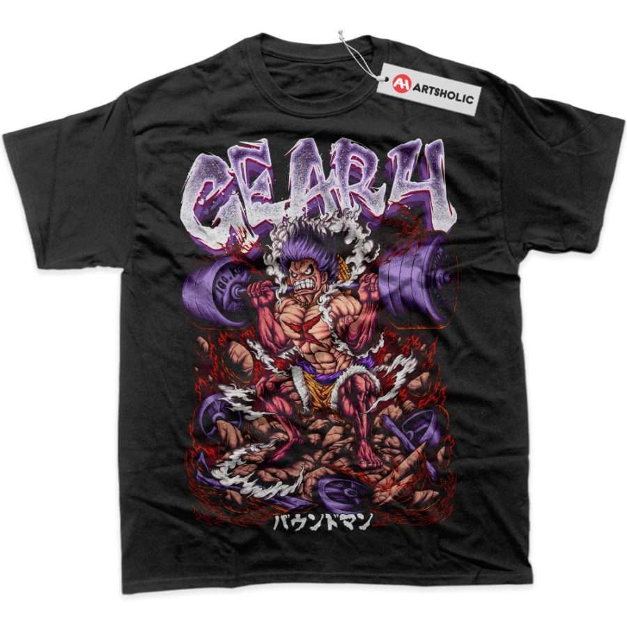 Alternative view of Squat Gym Luffy Shirt, One Piece Shirt, Anime Shirt, Graphic Tee