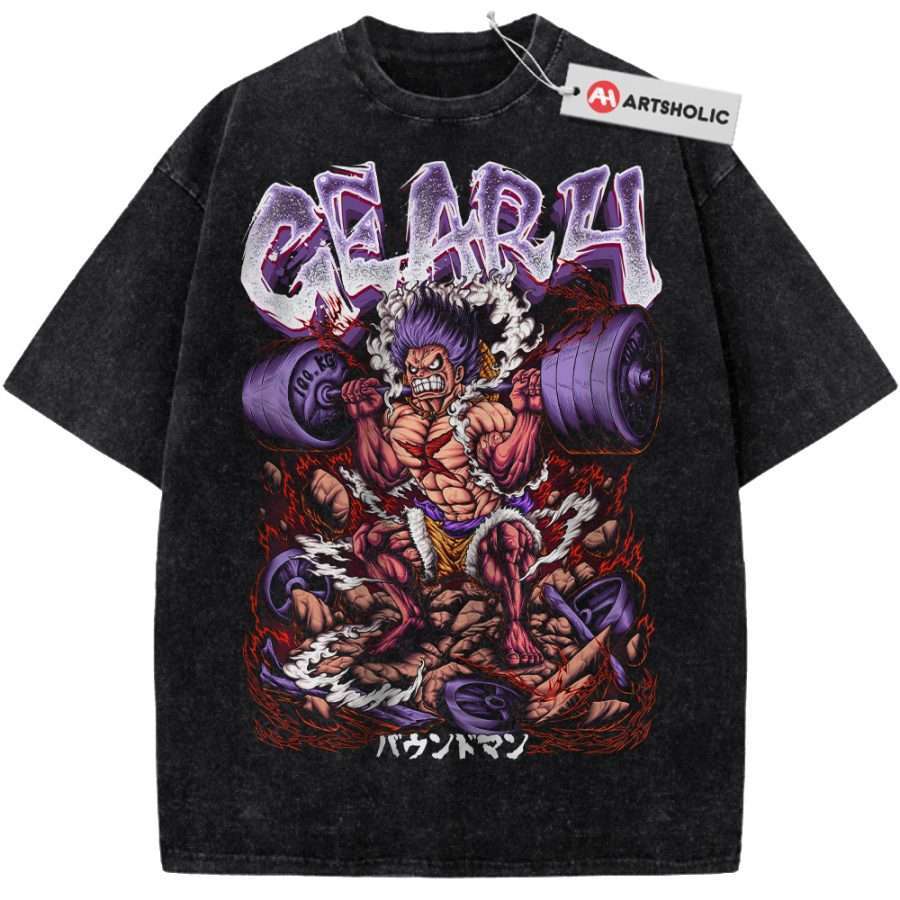 Alternative view of Squat Gym Luffy Shirt, One Piece Shirt, Anime Shirt, Vintage Tee