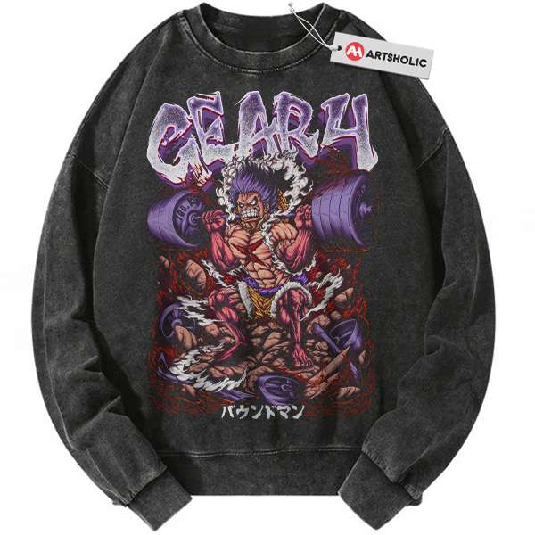 Squat Gym Luffy Sweatshirt, One Piece Sweatshirt, Anime Sweatshirt, Vintage Sweater