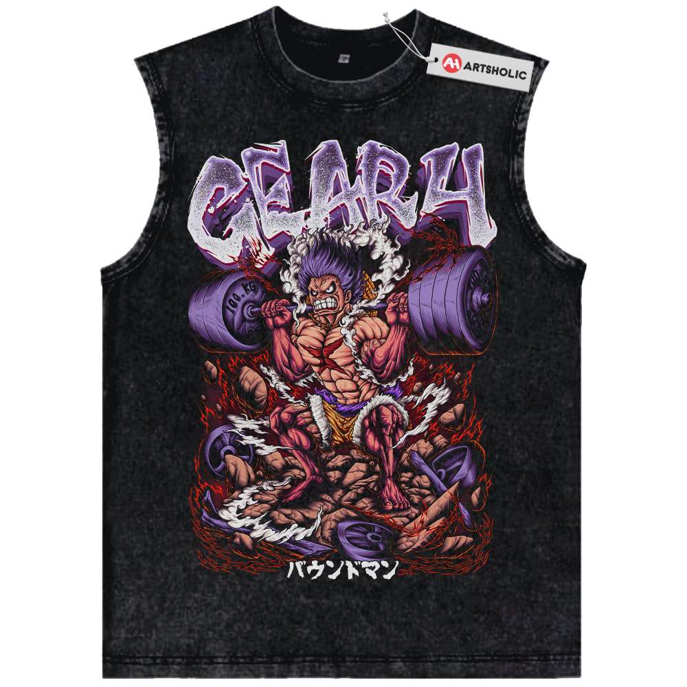 Squat Gym Luffy Tank Top, One Piece Tank Top, Anime Tank Top, Vintage Tank Top