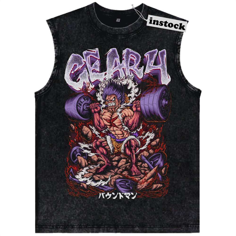 Squat Gym Luffy Tank Top, One Piece Tank Top, Anime Tank Top, Vintage Tank Top