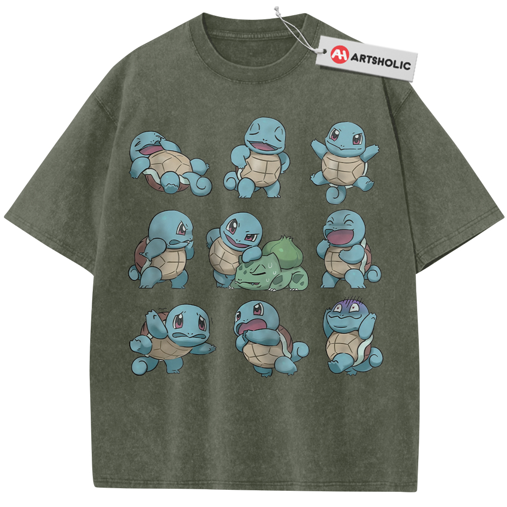 Alternative view of Squirtle and Bulbasaur Shirt, Pokemon Shirt, PKM Shirt, Anime Shirt, Vintage Tee