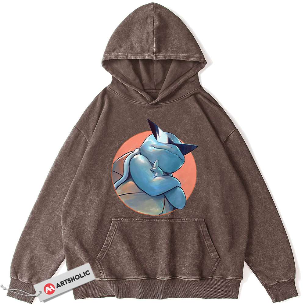 Alternative view of Squirtle Hoodie, Pokemon Hoodie, Anime Hoodie, Vintage Hoodie