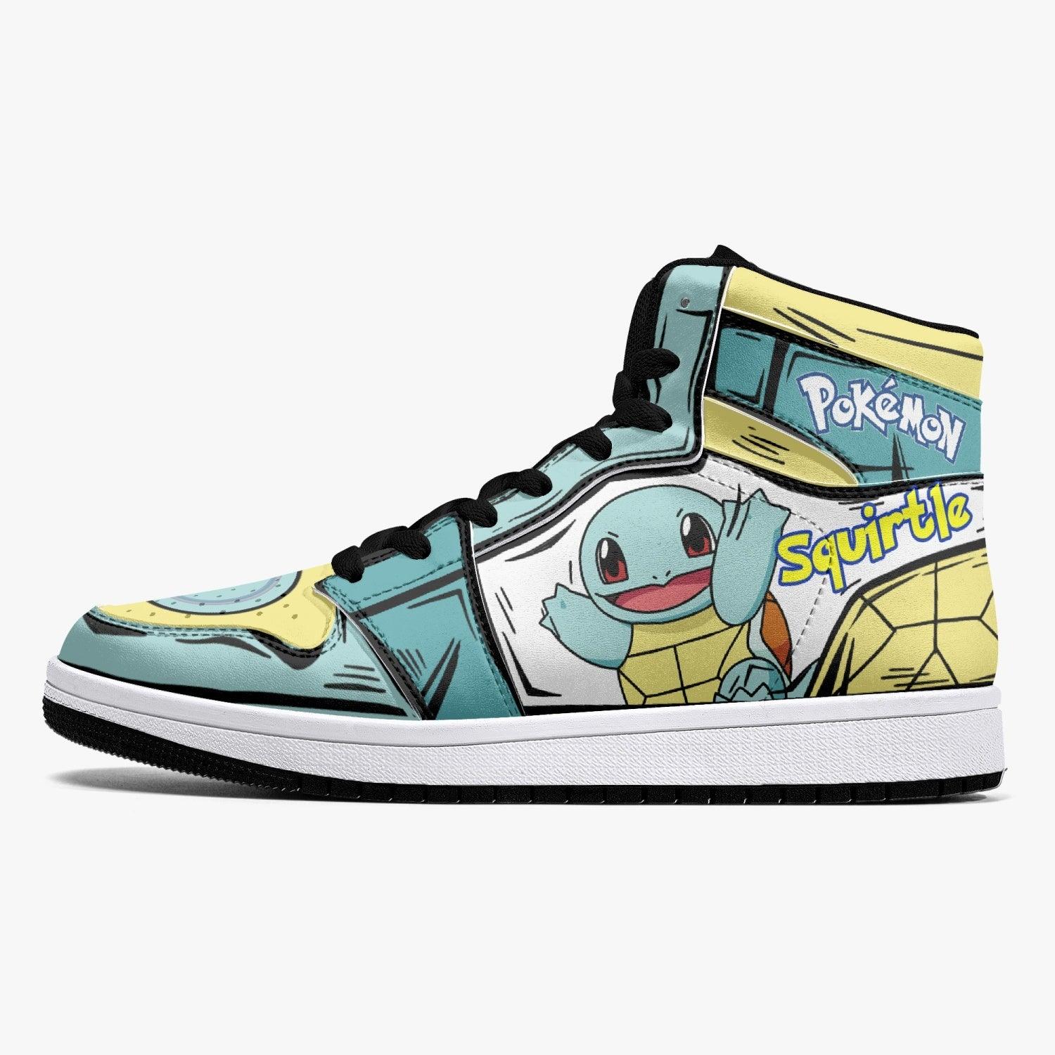 Alternative view of Squirtle Pokemon Custom Sneaker Mid 1 Basketball Shoes - Otaku Hall