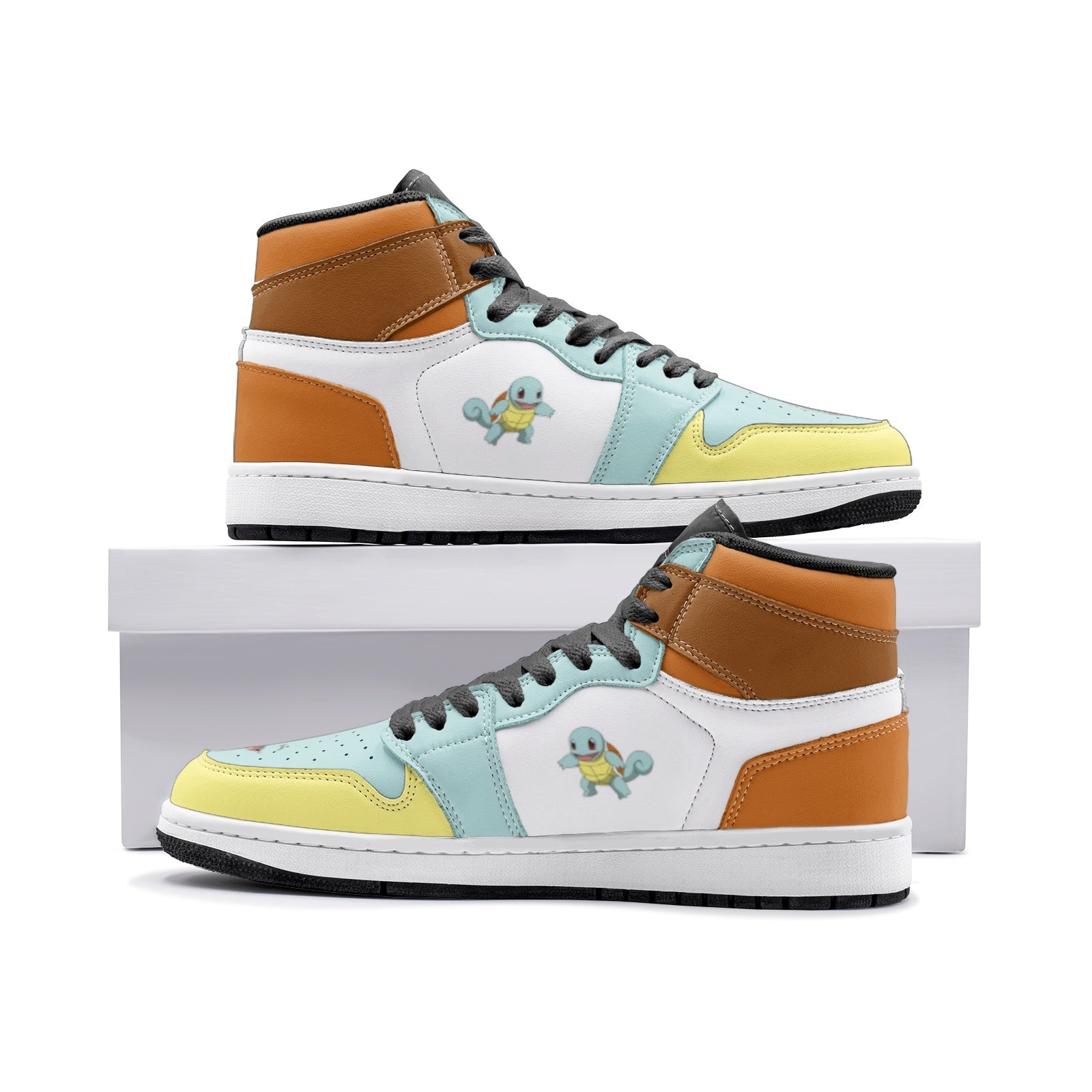 Squirtle Pokemon V2 Custom Sneaker Mid 1 Basketball Shoes - Otaku Hall
