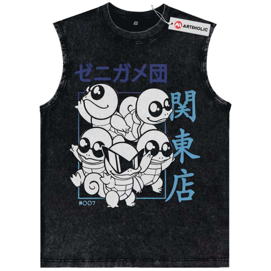Alternative view of Squirtle Tank Top, Pokemon Tank Top, Anime Tank Top, Vintage Tank Top