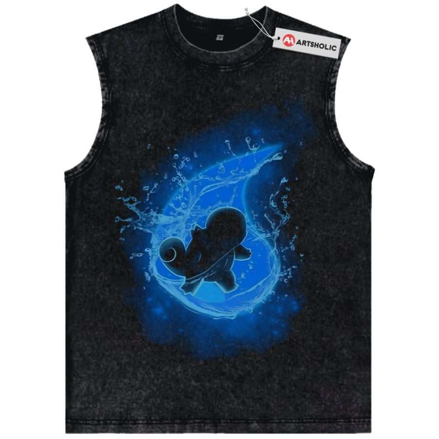 Alternative view of Squirtle Tank Top, Pokemon Tank Top, Anime Tank Top, Vintage Tank Top