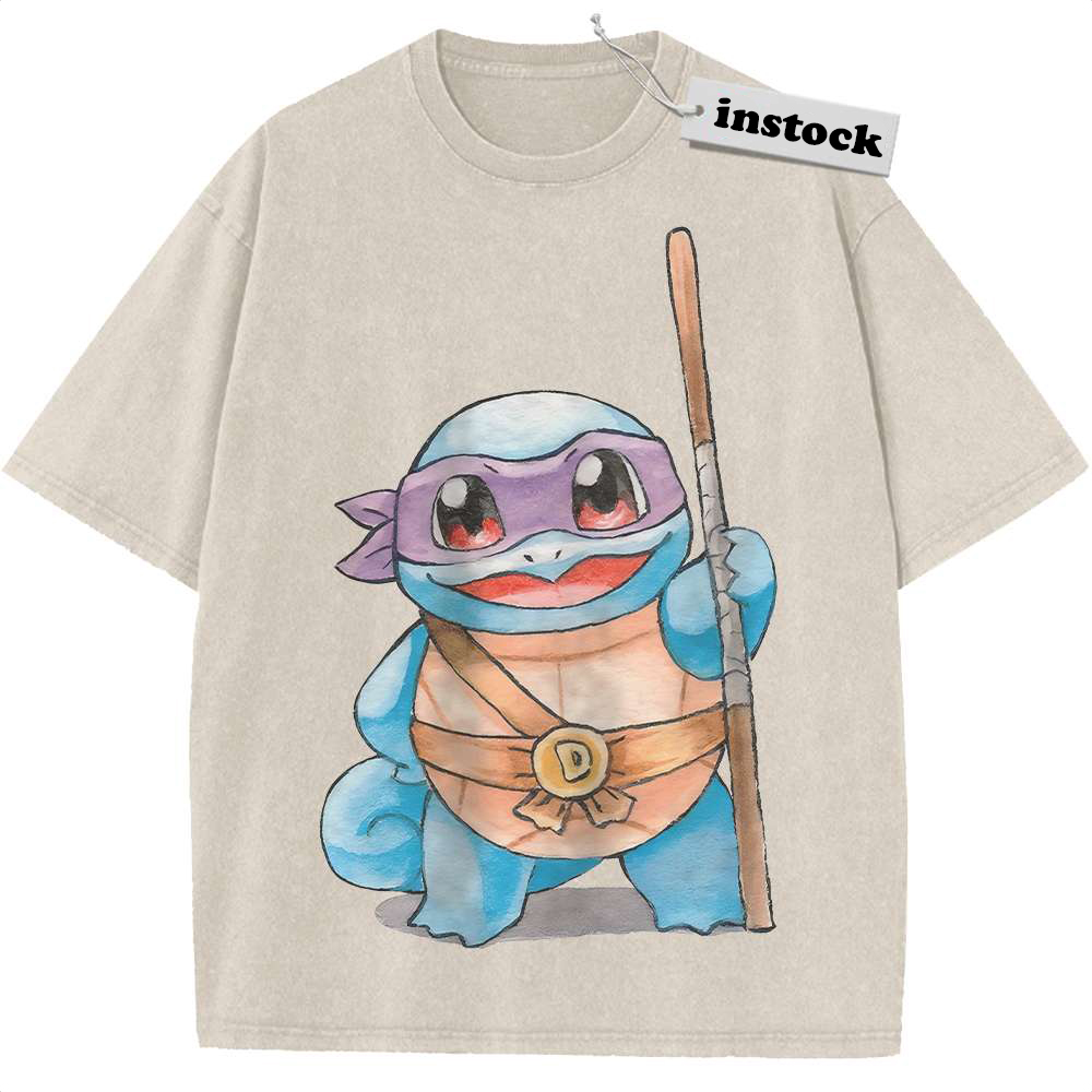 Squirtle x Donatello Shirt, Pokemon shirt, Anime Shirt, Vintage Tee