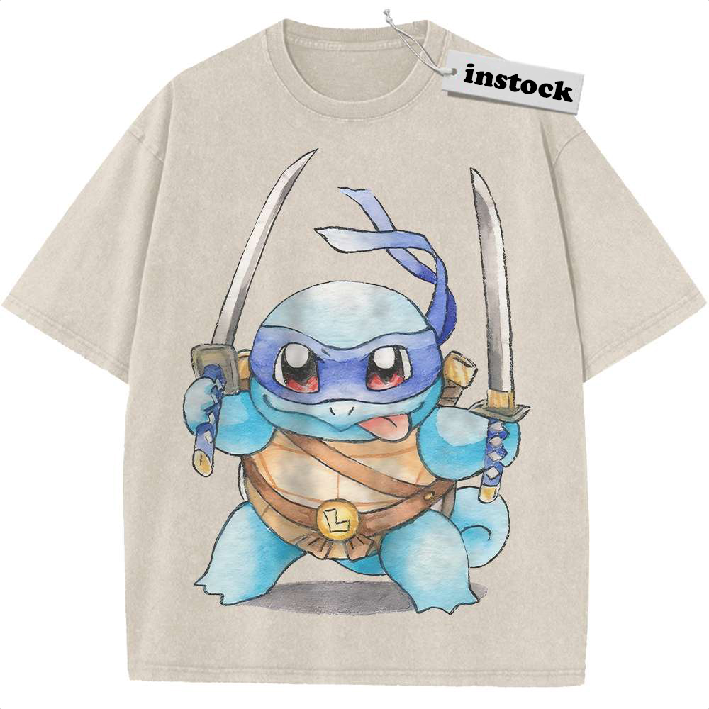 Squirtle x Leonardo Shirt, Pokemon shirt, Anime Shirt, Vintage Tee