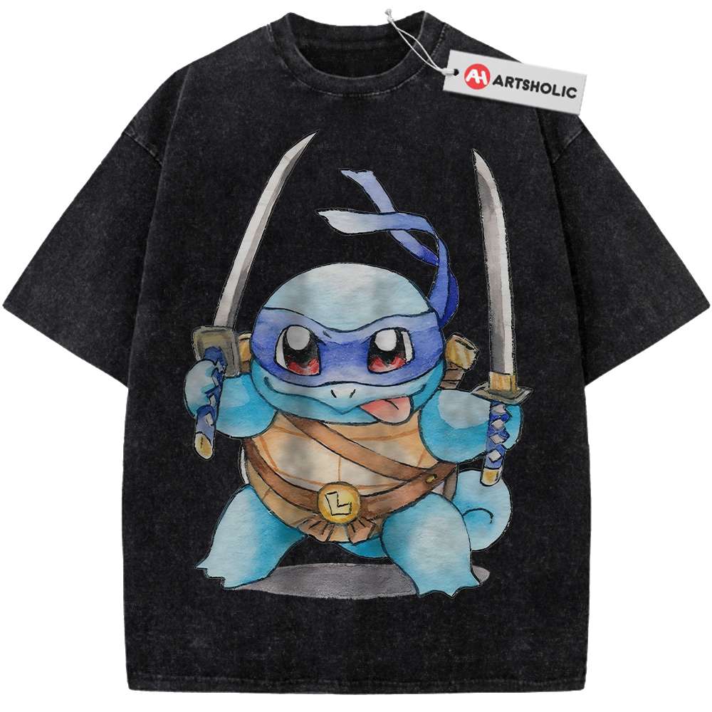 Alternative view of Squirtle x Leonardo Shirt, Pokemon shirt, Anime Shirt, Vintage Tee