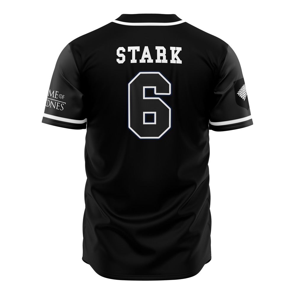 Alternative view of Starks Game of Thrones Baseball Jersey