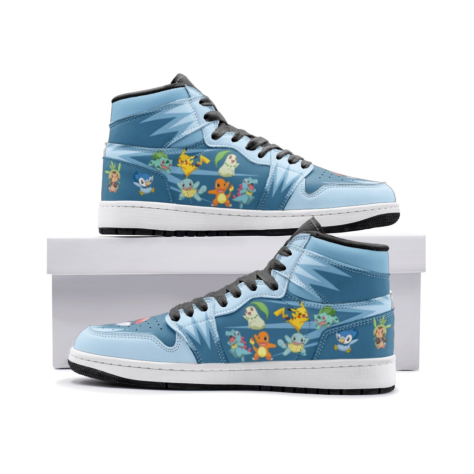 Alternative view of Starters Pokemon Custom Sneaker Mid 1 Basketball Shoes - Otaku Hall