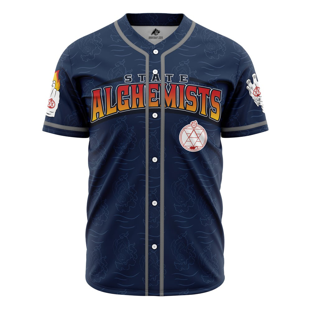 State Alchemists Mustang Fullmetal Alchemist Custom Baseball Jersey - Otaku Hall