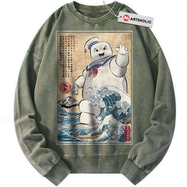 Alternative view of Stay Puft Marshmallow Man Sweatshirt, Ghostbusters Sweatshirt, Halloween Sweatshirt, Horror Sweatshirt, Vintage Sweater