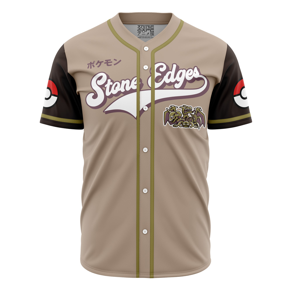 Stone Edges Rock Type Pokemon Baseball Jersey
