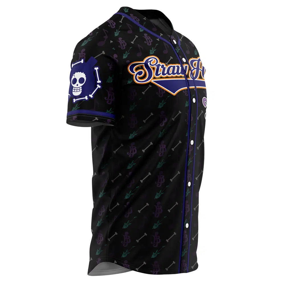 Alternative view of Straw Hats Brook One Piece Custom Baseball Jersey - Otaku Hall