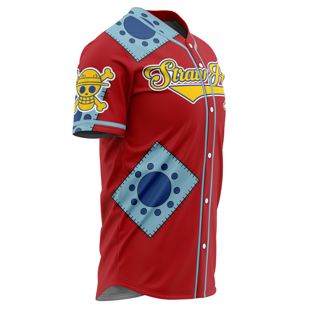 Alternative view of Straw Hats Luffy One Piece Custom Baseball Jersey - Otaku Hall