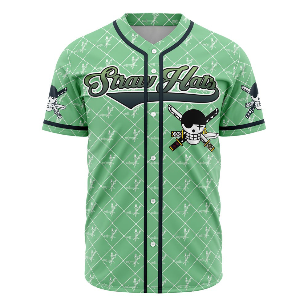 Straw Hats Zoro One Piece Custom Baseball Jersey - Otaku Hall