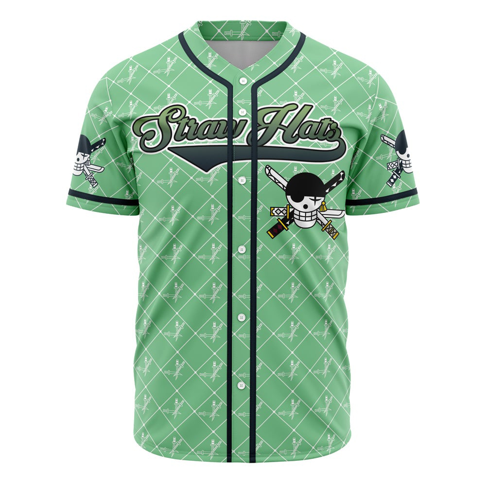 Alternative view of Straw Hats Zoro One Piece Custom Baseball Jersey - Otaku Hall