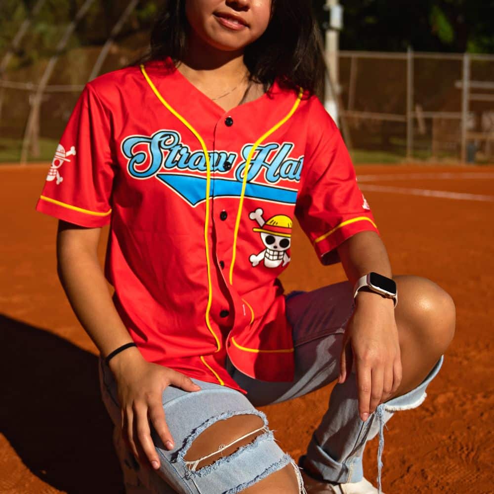 Alternative view of Strawhats Luffy One Piece Baseball Jersey