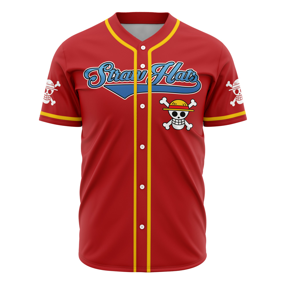 Strawhats Luffy One Piece Custom Baseball Jersey - Otaku Hall